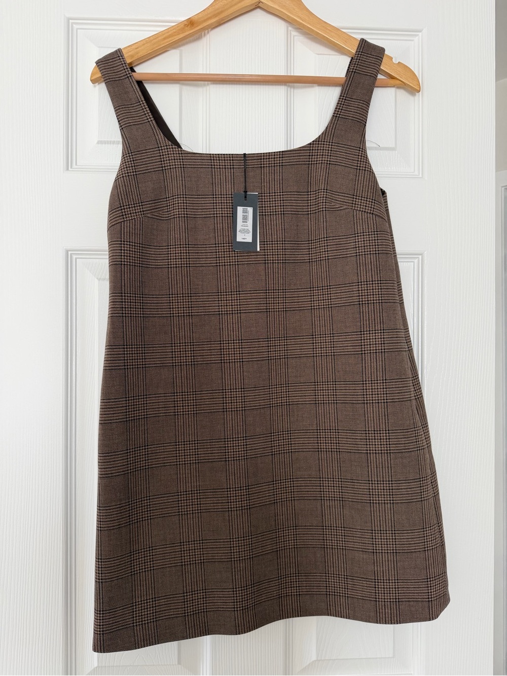 Babaton Dress Brown Taupe Plaid Size 2 NWT